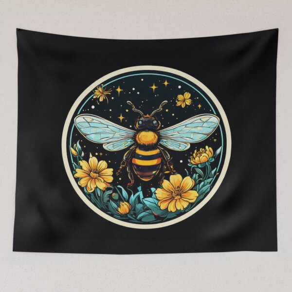 Item preview, Flower and Bee Art designed and sold by Planetporridge.