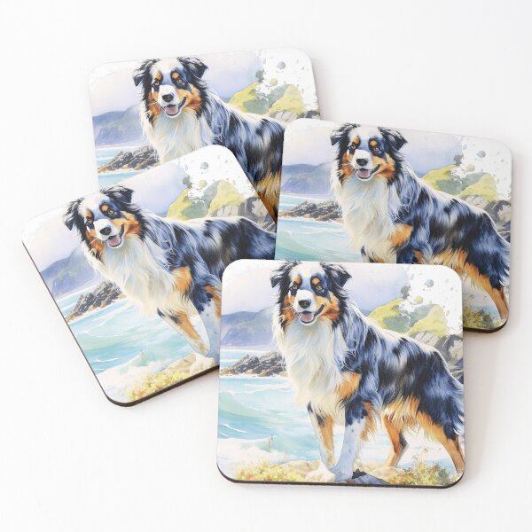 Item preview, Watercolor Australian Shepherd designed and sold by TheAnimalZ00.