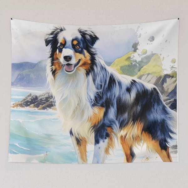Item preview, Watercolor Australian Shepherd designed and sold by TheAnimalZ00.