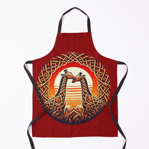Item preview, Necking at Sunset: Giraffes Embrace designed and sold by Animoodles.