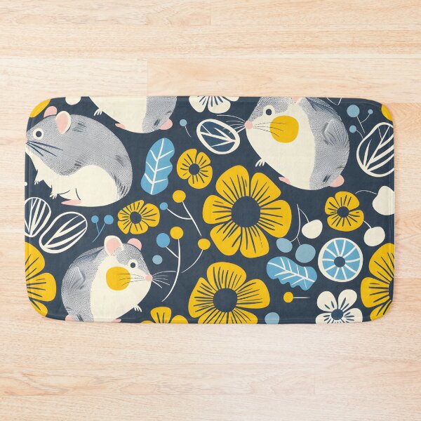 Item preview, Cute hamsters and flowers contemporary pattern designed and sold by Folksy Living.