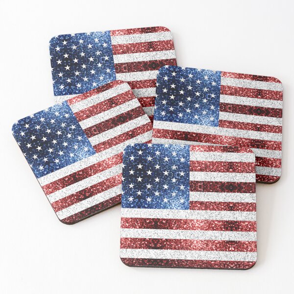 Item preview, USA flag Red White Blue faux Sparkles America patriotic bling 4th of July (Photo of Glitter - Not Reflective)  designed and sold by PLdesign.