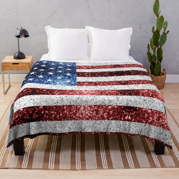 Item preview, USA flag Red White Blue faux Sparkles America patriotic bling 4th of July (Photo of Glitter - Not Reflective) designed and sold by PLdesign.