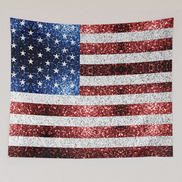 Item preview, USA flag Red White Blue faux Sparkles America patriotic bling 4th of July (Photo of Glitter - Not Reflective)  designed and sold by PLdesign.
