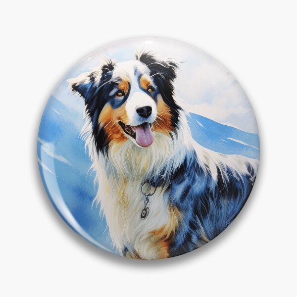 Item preview, Watercolor Australian Shepherd By The Mountains designed and sold by TheAnimalZ00.