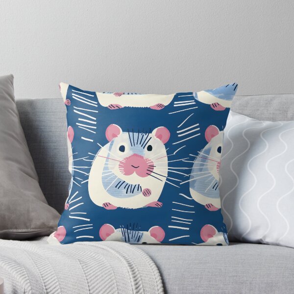 Item preview, Cute hamsters white blue pink contemporary pattern designed and sold by Folksy Living.