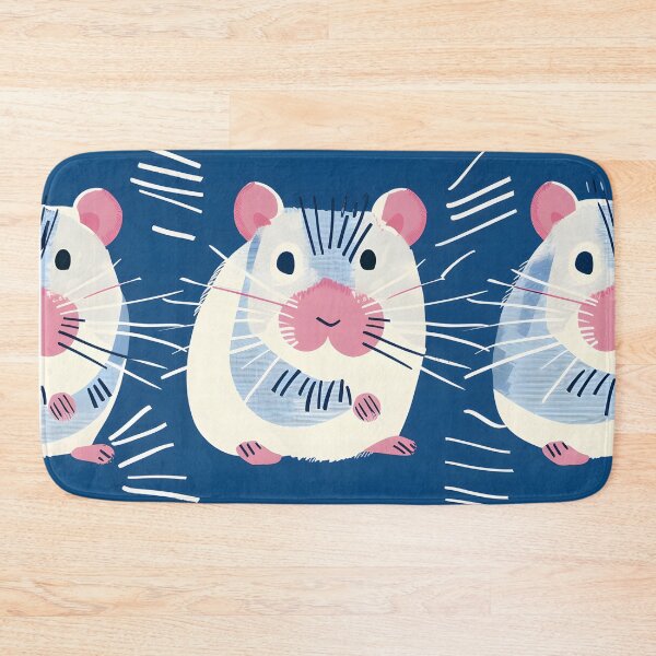 Item preview, Cute hamsters white blue pink contemporary pattern designed and sold by Folksy Living.