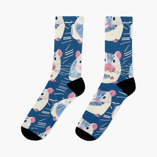 Item preview, Cute hamsters white blue pink contemporary pattern designed and sold by Folksy Living.