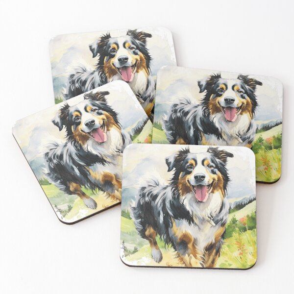 Item preview, Cute Watercolor Australian Shepherd designed and sold by TheAnimalZ00.