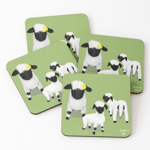 Item preview, Three Black Nose Sheeps Doodle designed and sold by ClearAndHappy.
