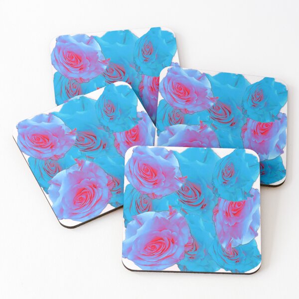 Item preview, Stunning Blue Roses / Blue Rose Photography / Extra Large Blue Rose with Pink Centers designed and sold by Victoria Rose.
