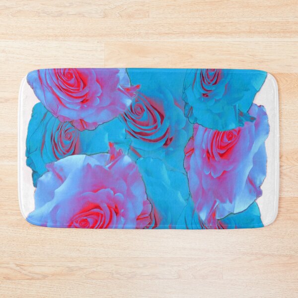 Item preview, Stunning Blue Roses / Blue Rose Photography / Extra Large Blue Rose with Pink Centers designed and sold by Victoria Rose.