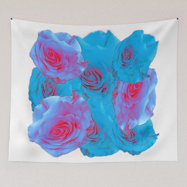 Item preview, Stunning Blue Roses / Blue Rose Photography / Extra Large Blue Rose with Pink Centers designed and sold by Victoria Rose.