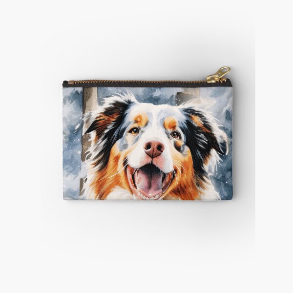 Item preview, Watercolor Australian Shepherd In Winter designed and sold by TheAnimalZ00.