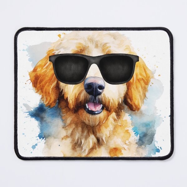 Item preview, Cute Watercolor Goldendoodle Wearing Sunglasses designed and sold by TheAnimalZ00.