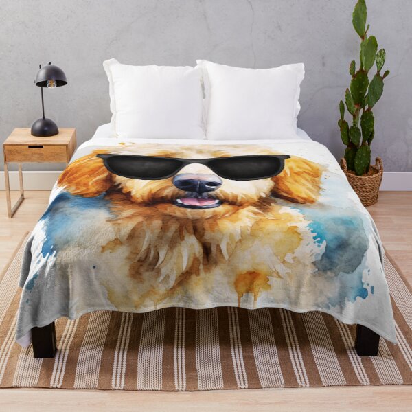Item preview, Cute Watercolor Goldendoodle Wearing Sunglasses designed and sold by TheAnimalZ00.