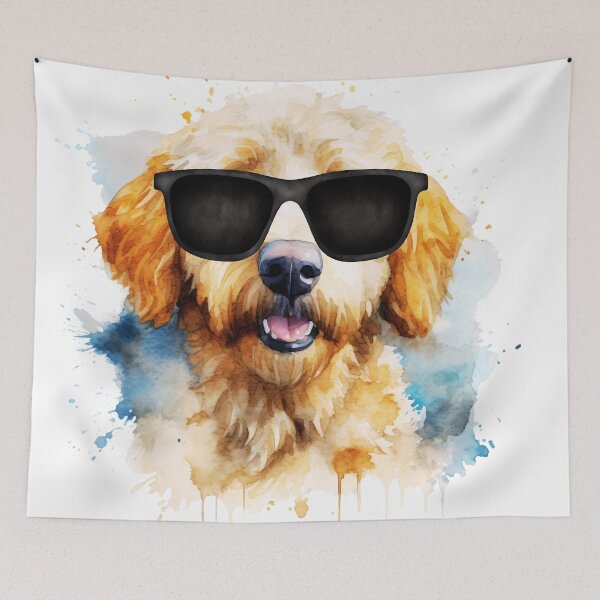 Item preview, Cute Watercolor Goldendoodle Wearing Sunglasses designed and sold by TheAnimalZ00.