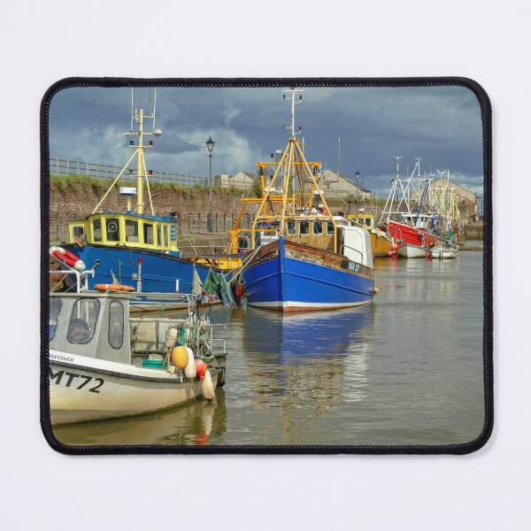 Item preview, Colourful Boats moored in Maryport Harbour designed and sold by RosRidleyPhoto.