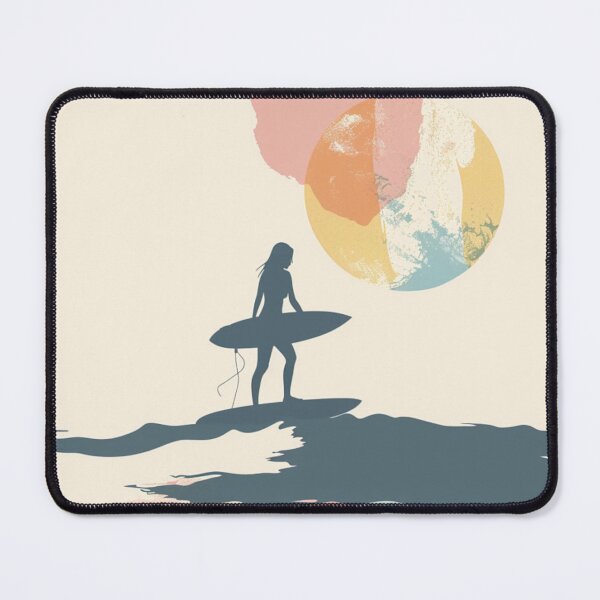 Item preview, Surfer girl minimalist design pastel colors Active Outdoors Inspired Art designed and sold by CDC40.