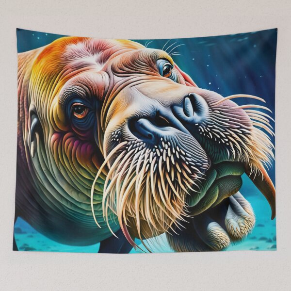 Item preview, Colorful Portrait of a Walrus  designed and sold by pngrktes-art.