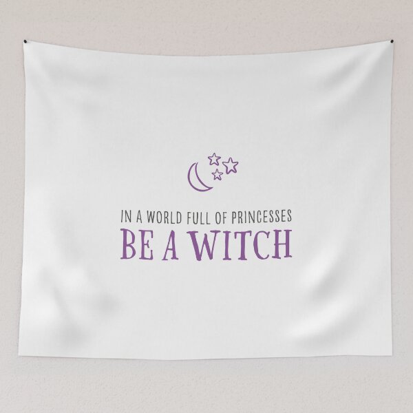 Item preview, In A World Full Of Princesses Be A Witch with moon and little stars designed and sold by GosiaArtGarden.
