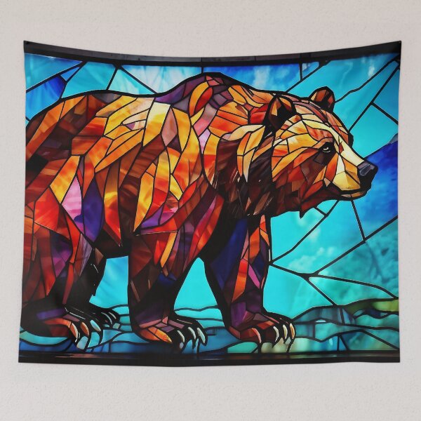 Item preview, Stained Glass Abstract Grizzly Bear designed and sold by Gilby-Designs.