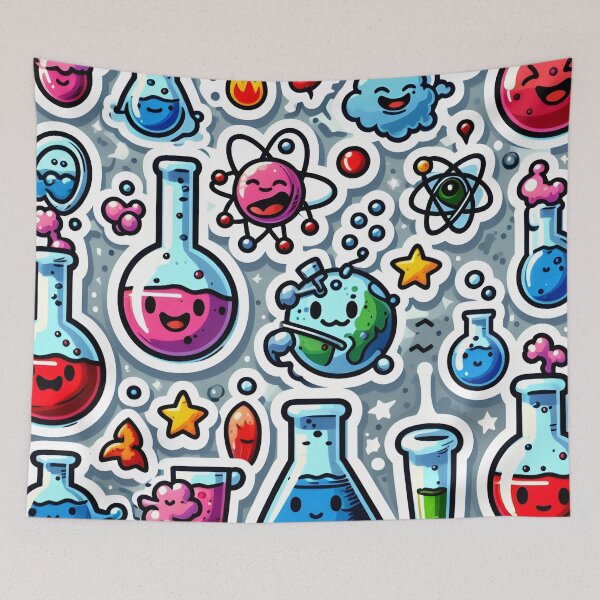 Item preview, Happy Science - Chemistry Fun Comic Sticker designed and sold by Molecularmerch.