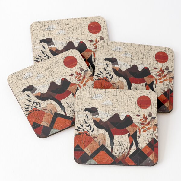 Item preview, abstract painting of camel and geometric shapes designed and sold by JVNS.