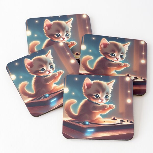 Item preview, Cat is a dj. designed and sold by NextDoorToMe.