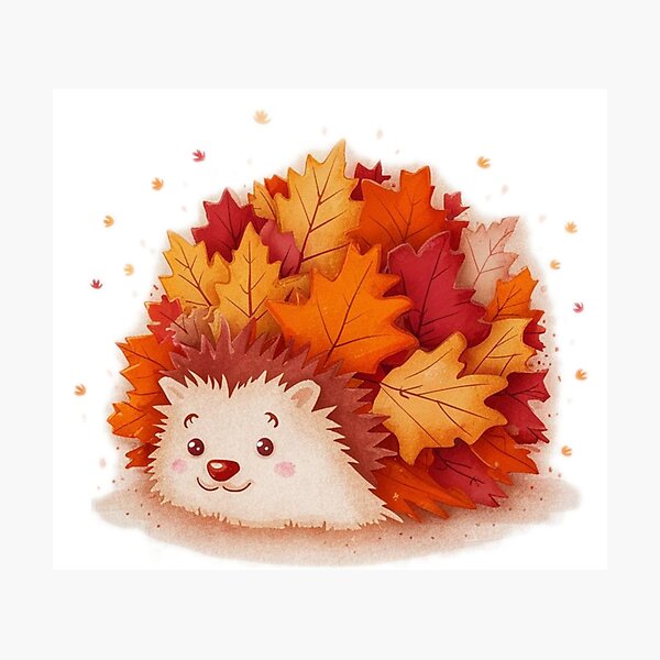 Item preview, Autumn hedgehog designed and sold by WildernessTints.