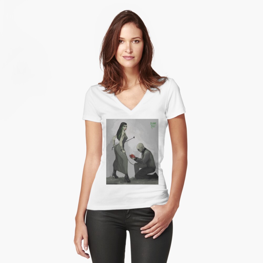 Item preview, Fitted V-Neck T-Shirt designed and sold by Delirium-Maze.
