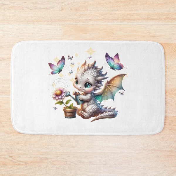 Item preview, little cute dragon waters flowers with butterflies designed and sold by Lunaawga.