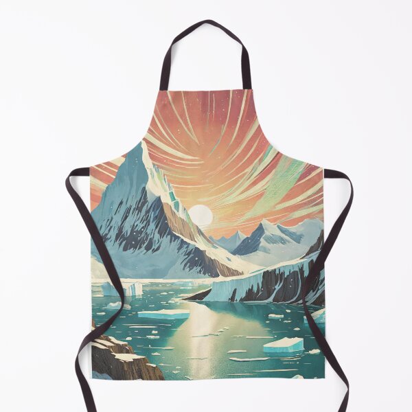 Item preview, Retro Greenland Sunset - Vintage travel poster with Northern Lights designed and sold by pod24.