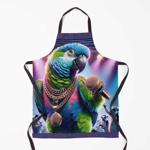 Item preview, Parrot with striking green and blue feathers stands on stage under the bright lights of the spotlights designed and sold by AndreaMart.