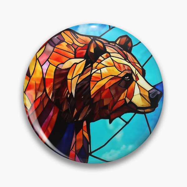 Item preview, Stained Glass Abstract Grizzly Bear designed and sold by Gilby-Designs.