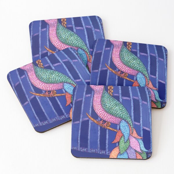 Item preview, Bird with colorful feathers designed and sold by Madalena Lobao-Tello.