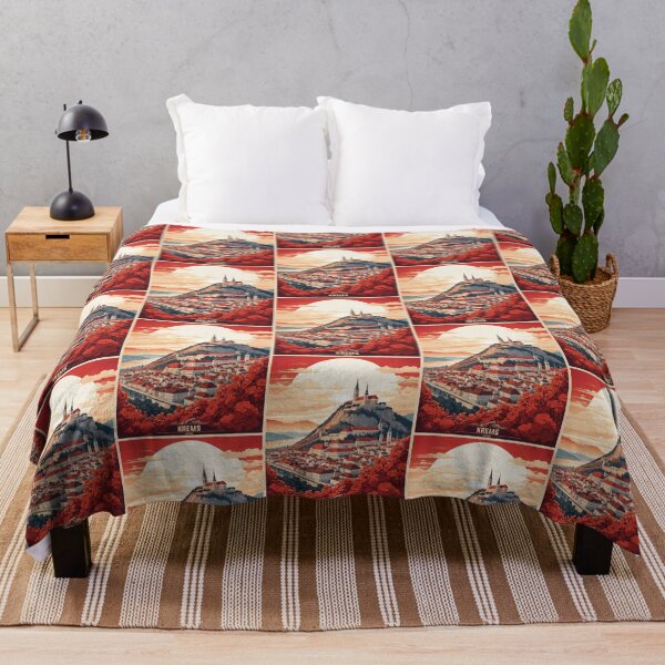 Item preview, Cartel de turismo de viajes vintage al atardecer de Krems Austria designed and sold by TravelersGems.