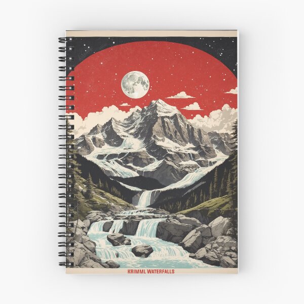 Item preview, Krimml Waterfalls Austria Starry Night Vintage Travel Tourism Poster  designed and sold by TravelersGems.