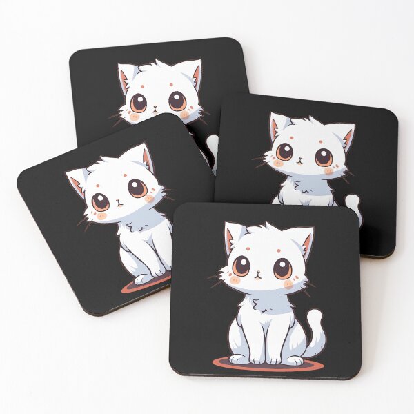Item preview, white cat designed and sold by skateras.