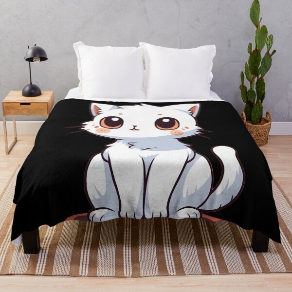Item preview, white cat designed and sold by skateras.