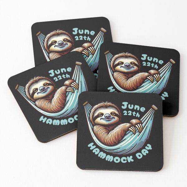 Item preview, Hammock Day 22th June Cute Sloth designed and sold by SeledineArt.