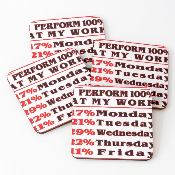 Item preview, Company party funny inscription " I perform 100% at my work" designed and sold by Bukhisz.