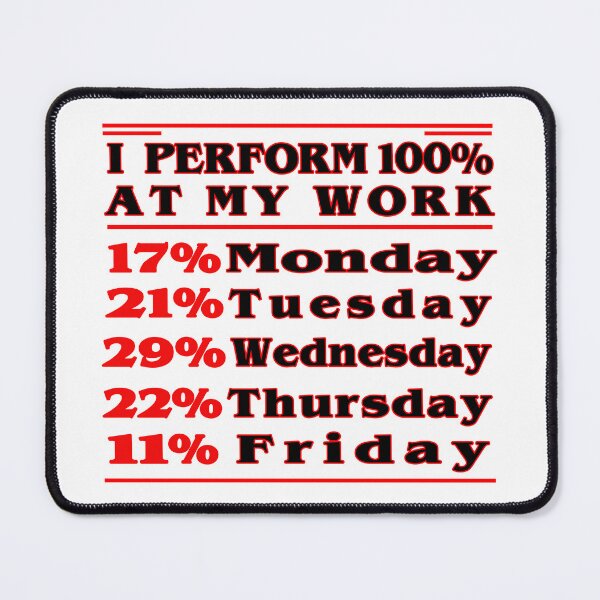 Item preview, Company party funny inscription " I perform 100% at my work" designed and sold by Bukhisz.