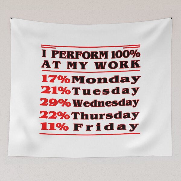 Item preview, Company party funny inscription " I perform 100% at my work" designed and sold by Bukhisz.