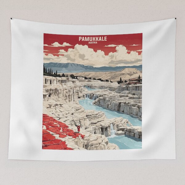Item preview, Pamukkale Turkey Vintage Travel Poster designed and sold by TravelersGems.