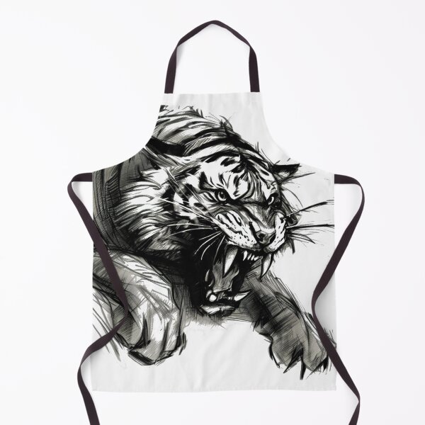 Item preview, Wild Tiger Wild Cat Attack Big Cat Pencil Sketch Jungle Nature Art Draw designed and sold by Cr320.