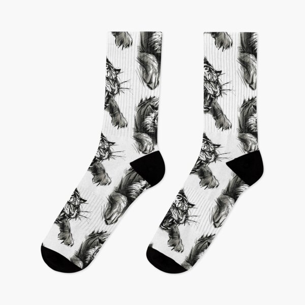 Item preview, Wild Tiger Wild Cat Attack Big Cat Pencil Sketch Jungle Nature Art Draw designed and sold by Cr320.