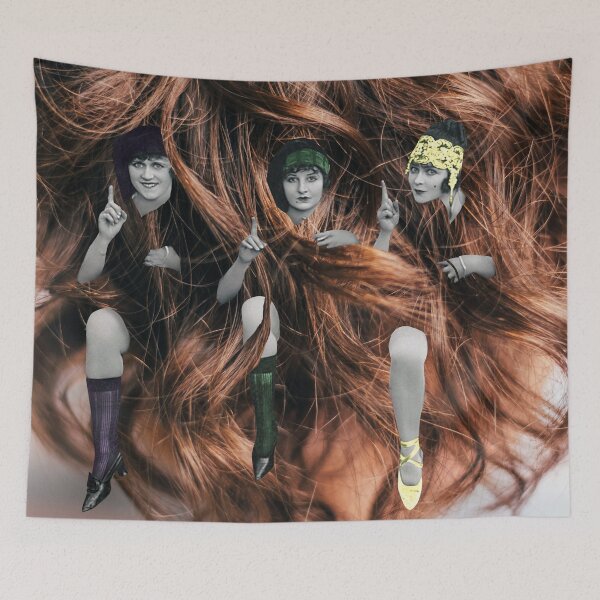 Item preview, Vintage Inspired Collage Art Print | Woman's Curly Hair with 20's Dancers | Great for Dancers and Hair Stylists designed and sold by GollyWillikers.