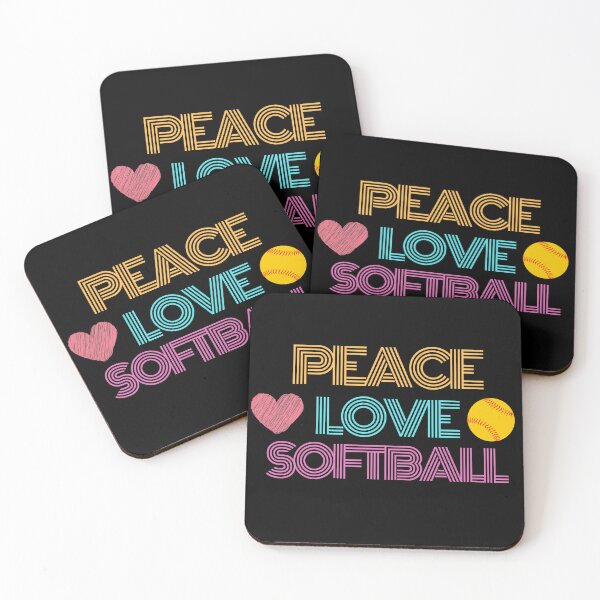 Artikelvorschau, Peace Love Softball (Retro Neon Lines) entworfen und verkauft von ami.creations.