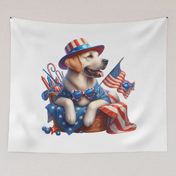 Item preview, Patriotic Lab Dog 4th of July Top Hat designed and sold by tsuttles.